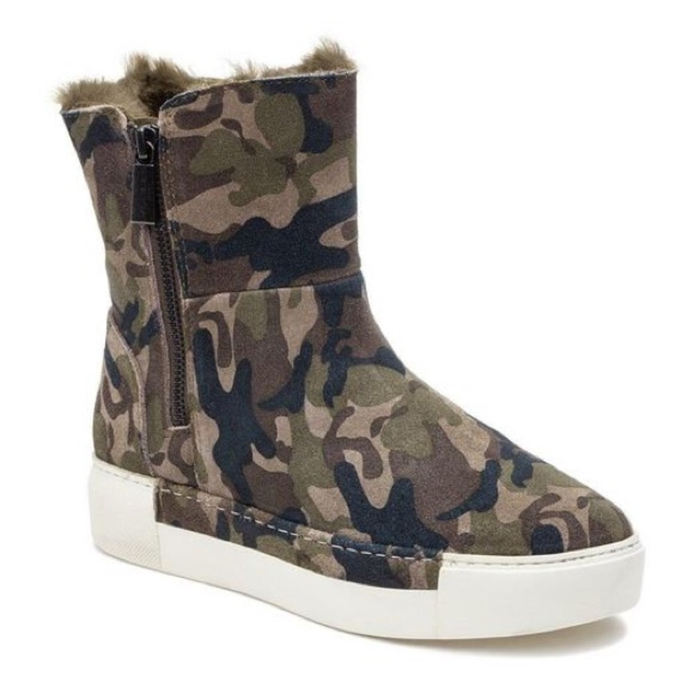 J/Slides Victory Camouflage Platform Suede Zip Si… - image 2